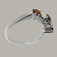 thumbnail image 3 of LBG British Made 18k White Gold Genuine Garnet & Opal Womens Eternity Ring - 33 size options - Size 6.25, 3 of 6
