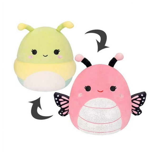 Squishmallows Flip-A-Mallows 8" Reversible Plush Toy  Rutabaga the Caterpillar & Andreina the Butterfly