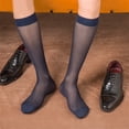 thumbnail image 5 of Men Fashion Sheer Pattern Dress Socks Thin Nylon Long Tube Calf Socks Stockings for Business Suit and Formal Use, 5 of 9
