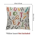 thumbnail image 4 of BANET  Cute Letters Pillowcase Set of 2 Pillow Cover Protector Pillow Sham Alphabet Colorful Hand Drawn Standard Size Pillow Case with Zipper for Long Throw Pillow 22x22in, 4 of 7