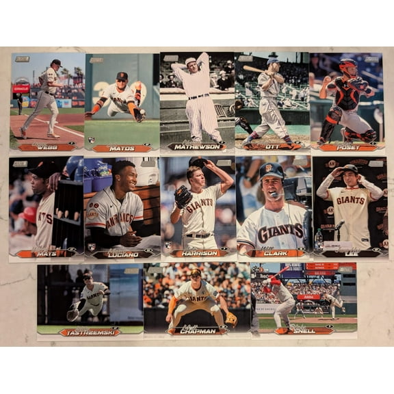 2024 Topps Stadium Club Team Set (13) Giants Posey Will Clark Lee