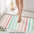 thumbnail image 3 of Coral Cyan Stripe Door Mat&nbsp;Indoor Outdoor Entrance, Non Slip Rug for Kitchen Bathroom Entryway Rug, Geometric Grey White Vertical Striped Washable Doormat Floor Mat 20x31.5 Inch, 3 of 8