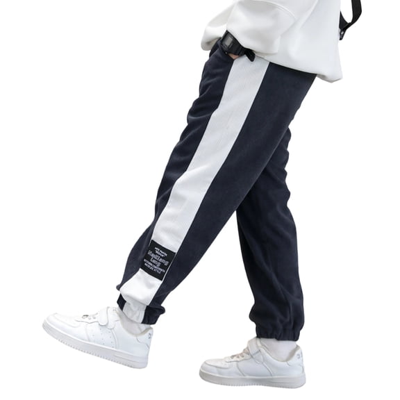 UJNDER Boys for Big Kids Warm Casual Stripe Comfortable Everyday Wear Soft Blend Trousers Pants Boys Pants,Dark Gray,10-11 Years