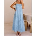 thumbnail image 3 of Merokeety Womens Summer Spaghetti Maxi Dress Sleeveless Floral Lace Eyelet Beach Sundress Blue M Blue m, 3 of 6