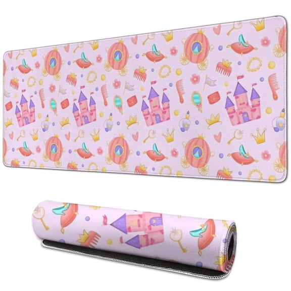Long Mouse Pads for Desk,Classic Princess Pattern Desk Mats on Top Of Desks, Desk Mouse Pad Extra Large with 3mm Non-Slip Base and Stitched Edge for Gaming,Office,Work,Home 31.5"x11.8"