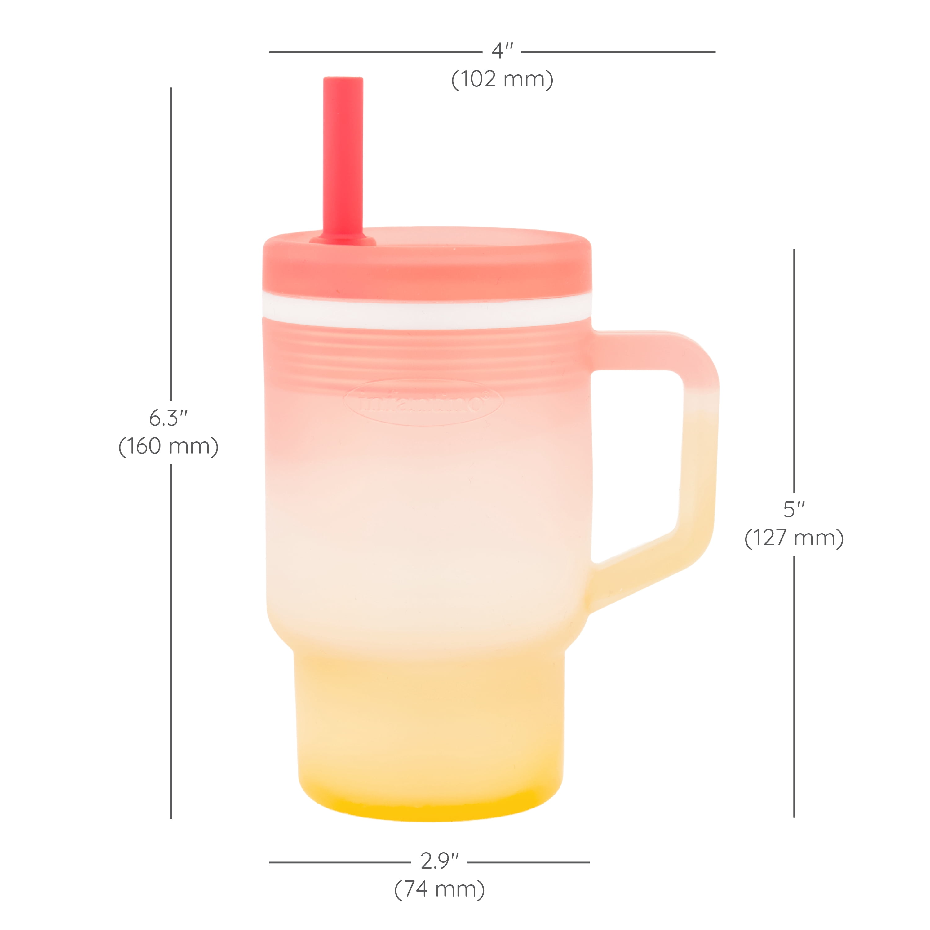 Infantino My 1st Tumbler 9oz Straw Training Cup with Handle, Sunset Kiss