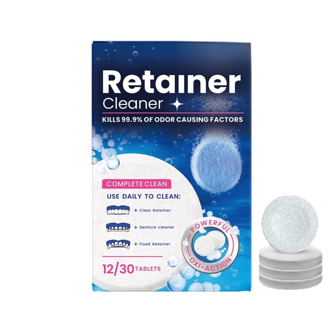 Tabletas Efervescentes Limpiadoras de Prótesis Dentales, Empaque Individual 12 Pzs