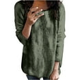 thumbnail image 2 of Crew Neck Plush Top Long Sleeve Thin Fashion Ladies Pullover Sweater, 2 of 6