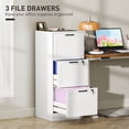 thumbnail image 3 of 3-Drawer White MDF Filing Cabinet with Lock, Compact Office Storage Cabinet with Adjustable Rails for A4/Letter Files, Versatile Printer Stand for Home Office or Study Room, 3 of 7