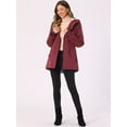thumbnail image 2 of DARING DIVA Women's Parka Drawstring Waist with Faux Fur Hooded Coats L Red, 2 of 6