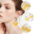 thumbnail image 3 of ETHZZLE 1 Pair Funky Earrings for Women Bohemian Style Yellow Metal Fashion Accessory, 3 of 7