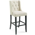 thumbnail image 2 of Modway Baronet Bar Stool Upholstered Fabric Set of 2 in Beige, 2 of 7