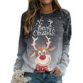 thumbnail image 3 of Noël Femmes Sweat-Shirt Vacances Noël Outwear Long Sleeve Fermeture Cardigan Col Rond Chaud Pull Imprimé de Mode Veste Mi-Longue, 3 of 6