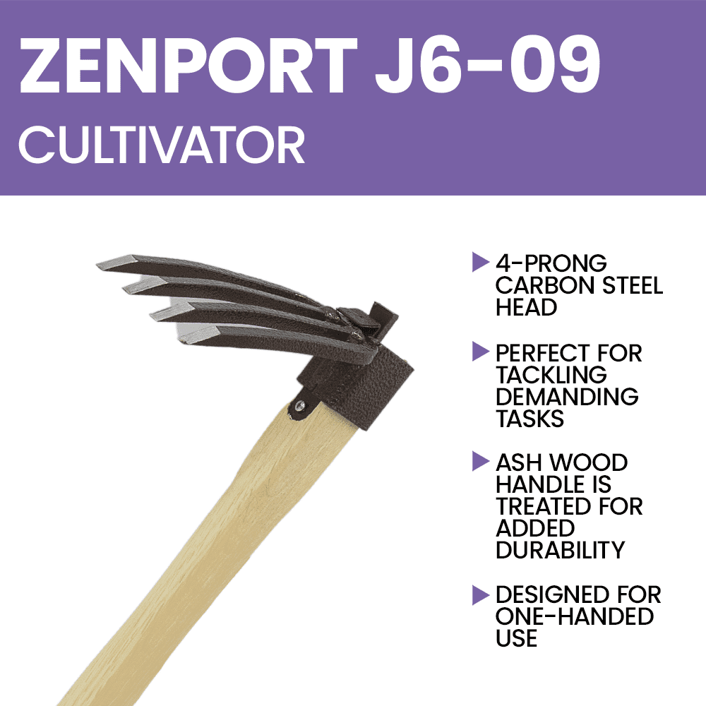 Zenport J6-09 4-Prong Cultivator, Beige - 12 Pack
