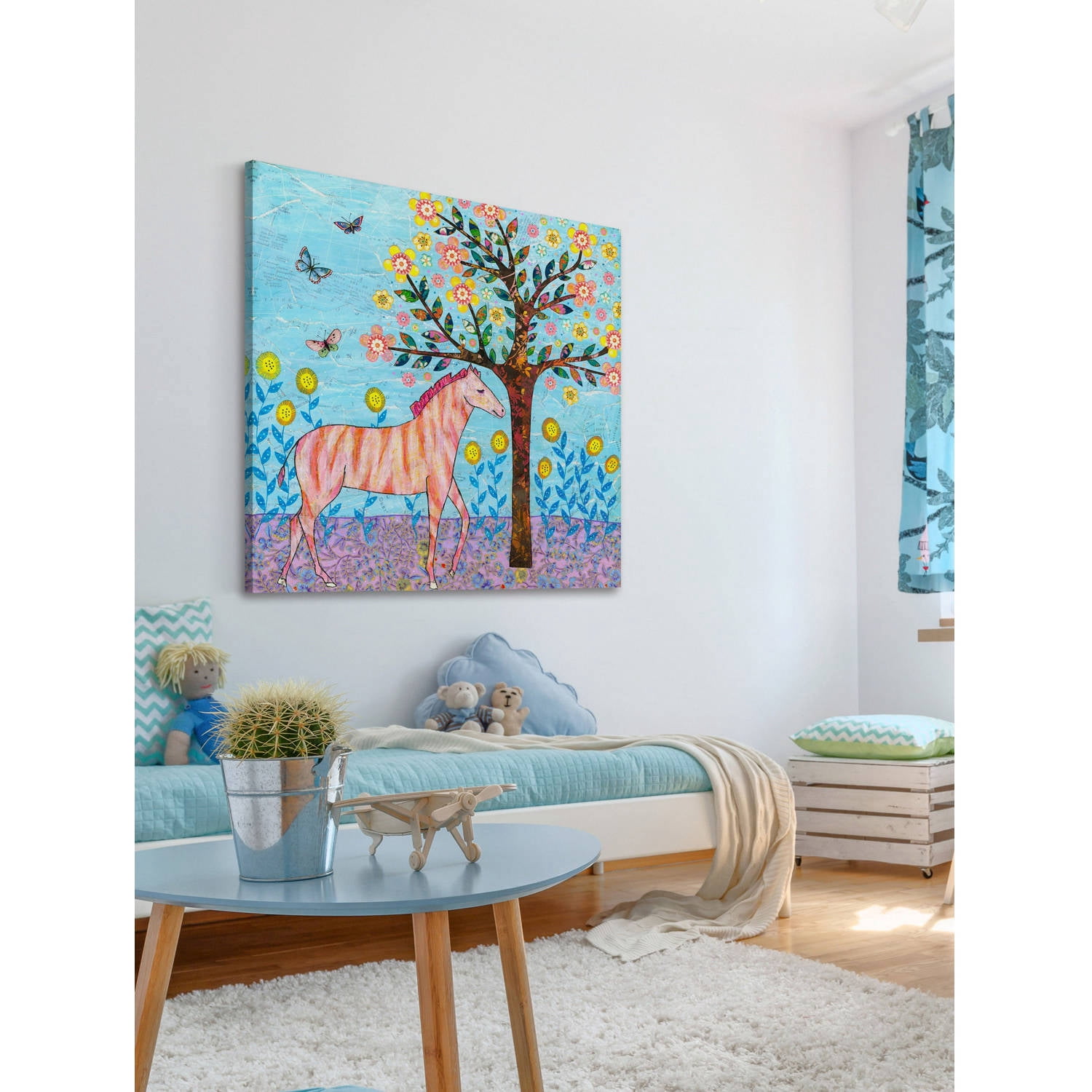 Marmont Hill "Jungle Zebra" by Sascalia Painting Print on Wrapped Canvas