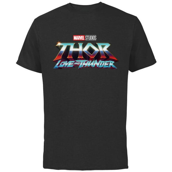 Marvel Thor: Love and Thunder Movie Logo - Short Sleeve Cotton T-Shirt for Adults - Customized-Black