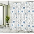 thumbnail image 5 of Ambesonne Floral Shower Curtain, Flowers with Blue Dots, 69"Wx84"L, Black White Blue, 5 of 5