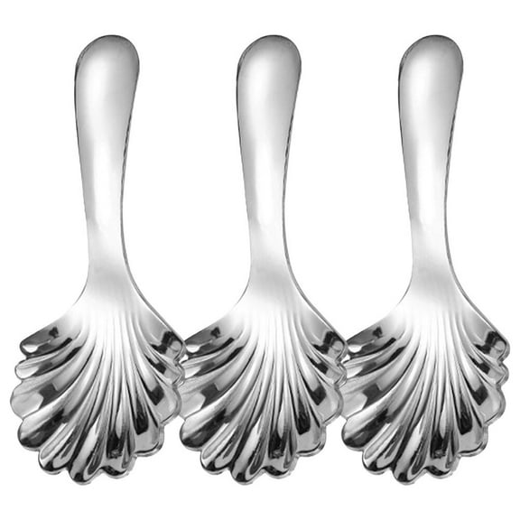 Stainless Steel Dessert Spoons Metal Dessert Spoons Ice Cream Spoons Party Teaspoon,3pcs