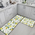 thumbnail image 3 of Lemon Kitchen Rugs and Mats Non Skid Washable Set of 2, Watercolor Kitchen Mats for Floor, Summer Tropical Fruit Kitchen Runner Rug, Lemons Kitchen Decor, 3 of 6
