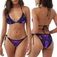 thumbnail image 3 of Balery Purple Starry Sky Antelope Pijama Estampado Bikini de Dos Piezas para Mujer - Conjunto de Bikini Ajustable Sexy y Cómodo para Playa, 3 of 6