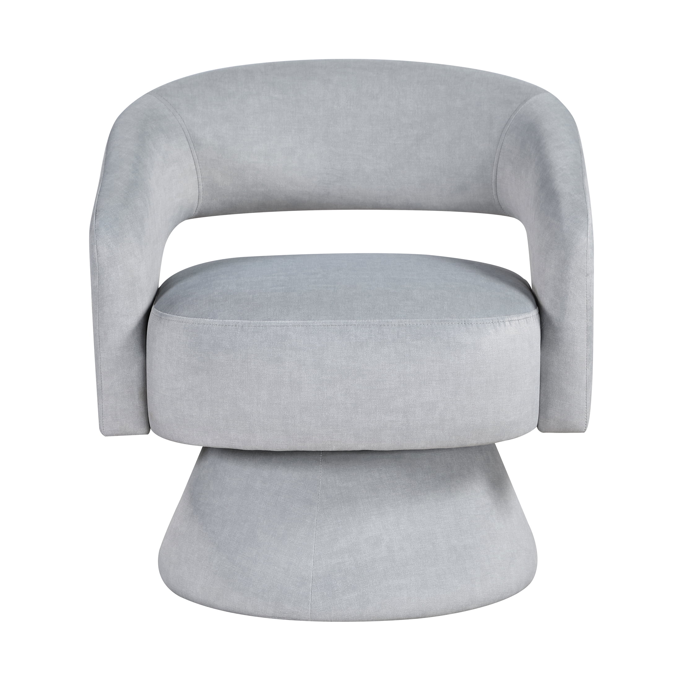 OakvillePark Alderwyn Velvet Swivel Chair with Round Base, Gray