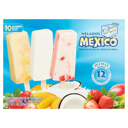 Helados Mexico Minis Strawberry, Mango, Coconut Premium Ice Cream, 1.5 ...
