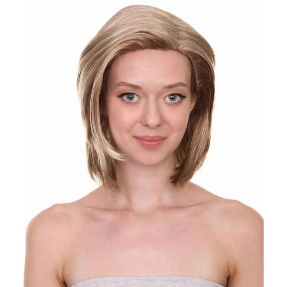 HPO Adult Women's Former US Politician Wig, Democrat Political Brown Blond Wig, Premium Breathable Capless Cap