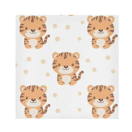 

Napkin Satin Napkin 20*20Inchx1 Kitchen Towel Dinner Plate Towel Decorative Towel Napkin Tea Towel Suitable For Kitchen Table Yellow Cartoon Tiger Cute