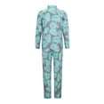 thumbnail image 4 of GDREDA Ensemble de Pyjama pour Femmes, Décontracté, Col à Revers, Imprimé à Boutons, Pantalon de Pyjama à Manches Longues, Ensemble Deux Pièces, Ensembles de Pyjama pour Femmes, pyjamas Bleu, G, 4 of 7