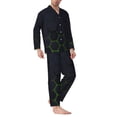 thumbnail image 2 of Sikiie Modern Hexagonal Neon Grid Mens Pajama Set, Soft Warm Long Sleeve Sleepwear, Cozy Button-Down Pjs for Men-Medium, 2 of 7