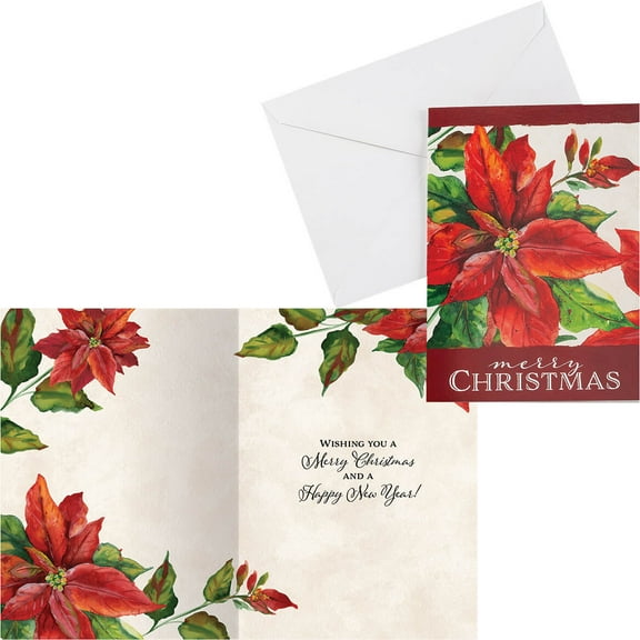 Peaceful Poinsettia Card Set of 20