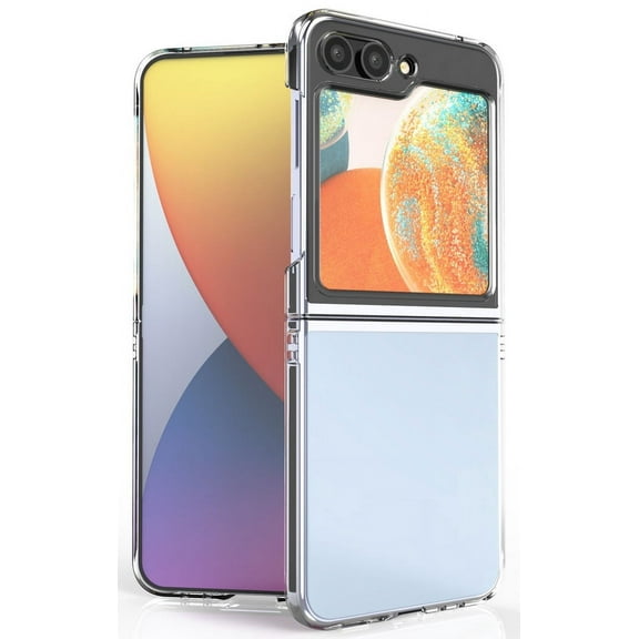 Clear Case for Galaxy Z Flip 5, Transparent Hard Shell Phone Cover for Samsung Z Flip5