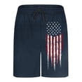 thumbnail image 4 of Mens Swim Trunks Bathing Suit 9 Inch Inseam Compression Liner Long Board Shorts Beach Swimsuit Swimwear Quick Dry American Flag Size S-2XL Navy, 4 of 9