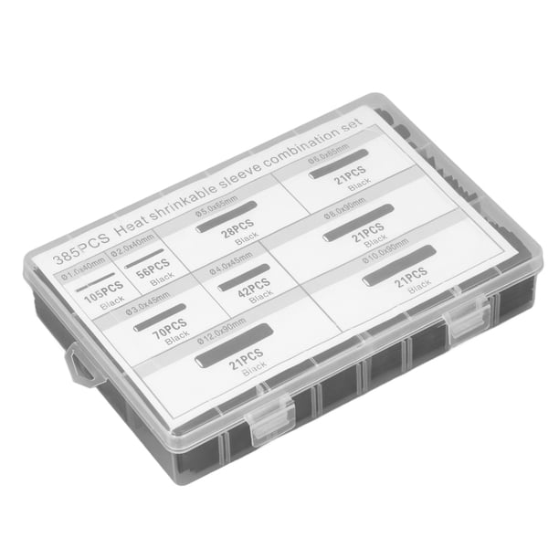 Kit De Tubos Termorretráctiles, Negro, 385 Piezas, Sellado De Envoltura De Tubo Para Cable ANGGREK Otros