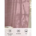 thumbnail image 6 of Sheer Curtains 108 Inches Long, Vintage Nude Pink Semi Sheer Curtains Light Filtering Window Treatment, Farmhouse Retro Solid Color Linen Texture Privacy Voile Drapes for Living Room 52x108 Inch, 6 of 7