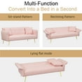thumbnail image 4 of Futon Sofa Bed,Convertible Double Sofa Bed with Folding Armrests for Living Rooms and Small Spaces,Pink, 4 of 6