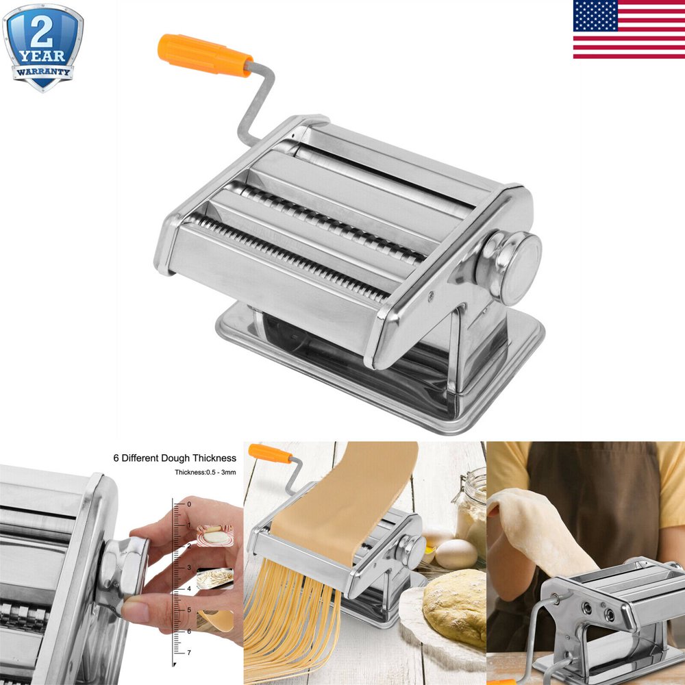 Stainless Steel Pasta Maker Noodle Making Machine Dough Cutter Roller w