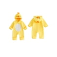 thumbnail image 5 of RUINIXCW Baby Animal Jumpsuit with Hood Soft Warm Flannel Long Sleeve Romper Cartoon Duck/Bear for Infant Boys Girls, 5 of 8