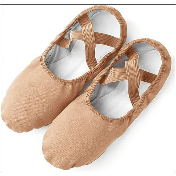 Stelle Ballet Shoes Soft Canvas Dance Split Sole Dance Slippers Flats for Girls Adult Women,Sand