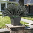 thumbnail image 2 of Viworld 6 Bundles Halloween Artificial Black Boston Fern, Outdoor Shrubs Greenery Fake Leaves Plants Home Office Garden Decor, 2 of 9
