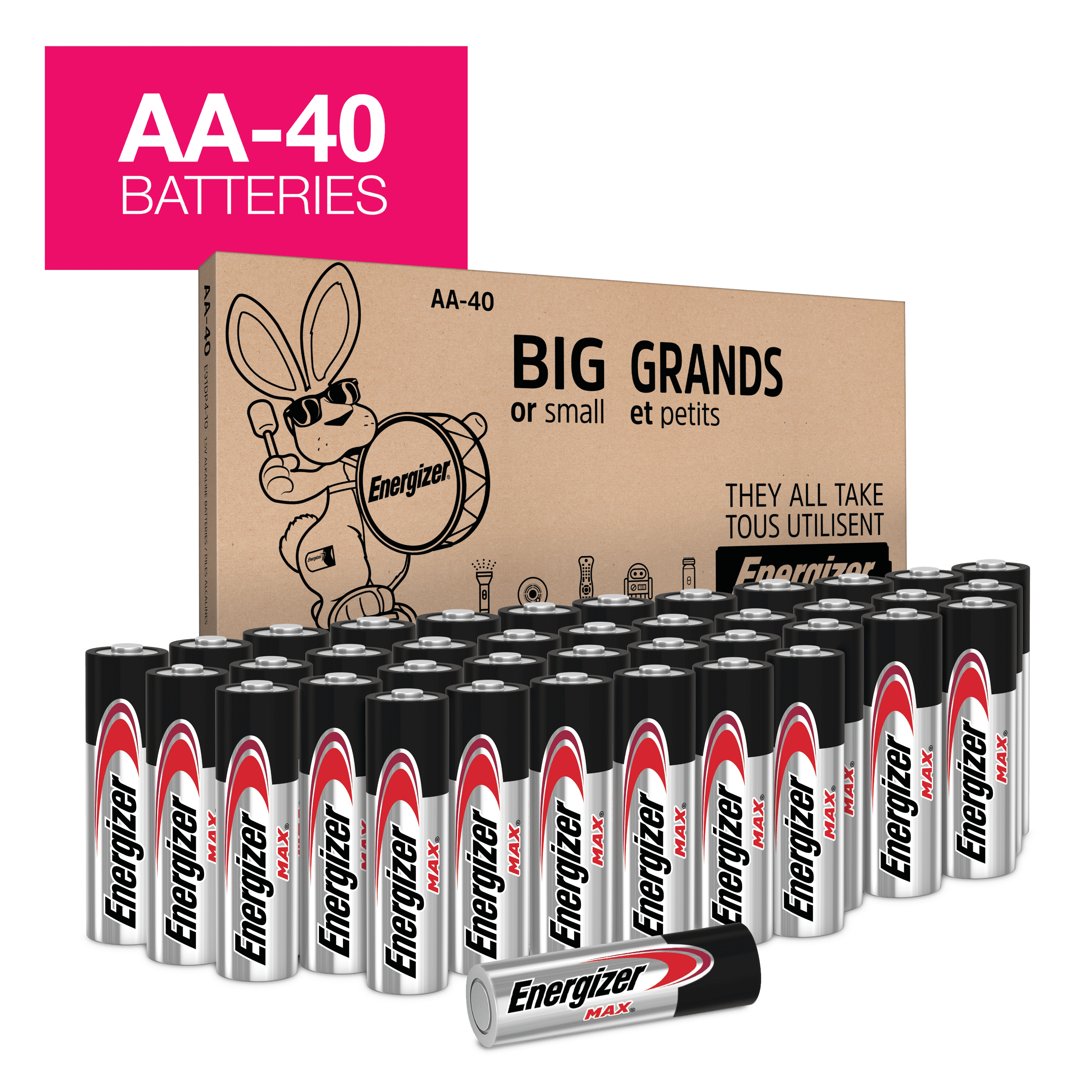 Energizer MAX AA Batteries, Alkaline Double A Batteries (40 Pack