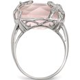 thumbnail image 2 of Sterling Silver With Rose Quartz & White Sapphire Ring (Size 7) Made In India qr6759-7, 2 of 5