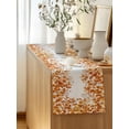 thumbnail image 5 of Table Runner 120 Inches Long for Kitchen Dining, Orange Eucalyptus Leaves Dresser Scarf Farmhouse, Dining Table Decorations for Wedding/Parties, Spring Summer Botanical 13 x 120 In, 5 of 8