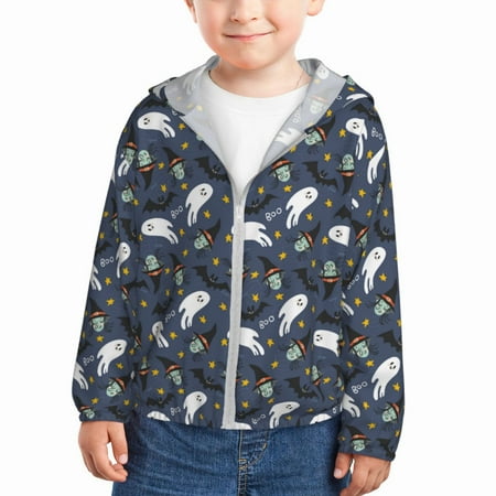 

Lukts Halloween A Print Children s Long-Sleeved Sun Protection Clothing Hooded Sweatshirts for Boys and Girls Outdoor Sports-18 Months