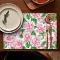 thumbnail image 4 of Pioneer Flower Floral Print Pattern Summer Placemats Table Placemats Set Of 6-Linen Kitchen Washable Placemats Table Mats 12x18 Inch Non-Slip Heat Resistant, 4 of 5