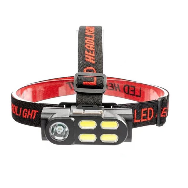 Ounissouiy Linterna frontal 5LED para exteriores, alto brillo, fácil de usar, recargable, USB, engranajes, luz de trabajo montada en la cabeza, Iluminación y accesorios