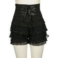 thumbnail image 2 of Roncen Women's Lolita Gothic High Waist Shorts - Lace-up Ruffle Bloomer with Layered Lace Trim & Elastic Waistband for Halloween, 2 of 4