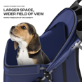 thumbnail image 3 of OSM 3-Wheel Foldable Pet Stroller, Lightweight Travel Jogger Carrier for Small & Medium Dogs & Cats up to 33lbs, with Breathable Mesh Cover, Cup Holder & Storage Basket, Navy Blue, 3 of 10