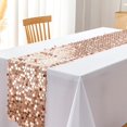 thumbnail image 5 of Rectangle Table Runner,11.8"x9Ft Reusable Sequin Table Runner for Engagement,QZS Portable Party Decorations for Holiday Celebration,Rose Gold, 5 of 6