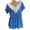 Dark Blue, variant on Summer Tops for Women 2023 Trendy Casual Cap Sleeve Lace Stitching T Shirts Blouse, Loose V Neck Short Sleeve Tee Shirts, Cute Floral Print Boho Summer Tops Green XL